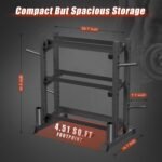 3-Tier Dumbbell Rack, 1100LB Capacity Adjustable Weight Rack for Home Gym, Heavy-Duty Weight Stand for Dumbbells Kettlebells & Weight Plates(Rack Only) - Image 7