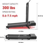 DeerRun Walking Pad Treadmill with Incline and Handle Bar, 3 in 1 Foldable Treadmills for Home Small Office, 300lbs Portable Compact Under Desk Treadmill with App - Image 3