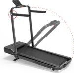 DeerRun Walking Pad Treadmill with Incline and Handle Bar, 3 in 1 Foldable Treadmills for Home Small Office, 300lbs Portable Compact Under Desk Treadmill with App - Image 6