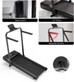 DeerRun Walking Pad Treadmill with Incline and Handle Bar, 3 in 1 Foldable Treadmills for Home Small Office, 300lbs Portable Compact Under Desk Treadmill with App - Image 8