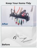 KEMIMOTO Fishing Tool Holder for Boat, Fishing Hook Knife Pliers Holder for Boat, Marine Tackle Rack Holder, Fishing Bait and Lure Organizer, Small, Black, KMB1624-01005-BK - Image 3