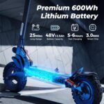 Circooter T4 Electric Scooter for Adults, 800W Brushless Motor & 28 MPH, 25 Miles Range, 10" Pneumatic Off-Road Tires, APP Control, Foldable for Commuting & Outdoor Adventure - Image 4