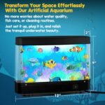Artificial Fish Tank Virtual Ocean Toy - Mini Office Desk Aquarium, Moving Motion Lamp Night Light with, Fun Gift for Kids and Adults - Image 3