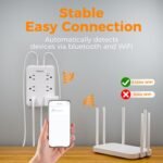 Smart Power Strip, TESSAN WiFi Flat Plug Strip with 3 Smart Outlets and 3 USB Ports, 6 Feet Extension Cord, Only 2.4 GHz Wi-Fi, Compatible with Alexa and Google Home, White - Image 3