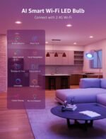 Lepro BR1 AI LED Smart Bulbs - AI Generated Lighting, LightGPM 2 with LLM, LightBeats Music Sync, Voice Control Via App, RGBWW Colors, Compatible with Alexa & Google Assistant, BR30 E26 8W, 4 Packs - Image 9