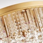 9-Light Gold Crystal Chandelier Contemporary 22'' Modern Semi Flush Mount Crystal Hanging Light Sparkling Decoration for Bedroom Entryway Living Dining Room Kitchen Island Hallway - Image 5