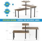 JayRex Countertop Organizer Organization, 3 Tier Moveable Corner Shelf Organizer for Kitchen, Bathroom, Spice Rack, Coffee Area, Over Sink, Dresser Table (Rustic Brown) - Image 3