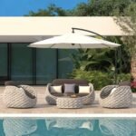 Tatta 4-Person Outdoor Sofa Set with Faux Marble Coffee Table – Modern Woven Rope Patio Furniture Set with Aluminum Frame & Waterproof Cushions for Backyard, Garden, or Poolside - Image 5