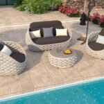 Tatta 4-Person Outdoor Sofa Set with Faux Marble Coffee Table – Modern Woven Rope Patio Furniture Set with Aluminum Frame & Waterproof Cushions for Backyard, Garden, or Poolside - Image 6