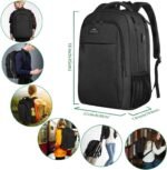MATEIN Business Laptop Backpack, 15.6 Inch Travel Laptop Bag Rucksack with USB Charging Port, Water-Resistant Bag Daypack for Work College Computer Men Women Backpack, Black - Image 5