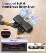 Cordless Vacuum Cleaner, 45Mins Vacuum Cleaners for Home with LED Display, Stick Vacuum Cordless Rechargeable, Wall-mounted Charging, Wireless Vacuum for Home Pet Hair, Carpet, Hardwood Floor - Image 8