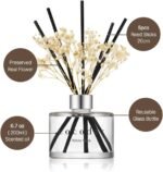 COCODOR Flower Reed Diffuser Set / 6.7oz / White Jasmine/Scent Diffuser with Sticks Home Fragrance Reed Diffuser for Bathroom Shelf Decor - Image 4