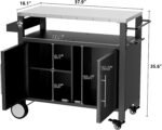 Outdoor Grill Cart with Patio Furniture, Outdoor Grill Table with Storage,Rolling Bar Cart Outdoor BBQ Cart with Hooks and Spice Rack for Grilling Accessories(Double Door, Black) - Image 6
