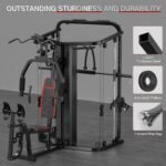 SunHome Multifunction Home Gym Equipment Workout Station, Smith Machine with 138LB Weight Stack, Leg Press, LAT Station for Full Body Training - Image 5