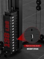 SunHome Multifunction Home Gym Equipment Workout Station, Smith Machine with 138LB Weight Stack, Leg Press, LAT Station for Full Body Training - Image 7