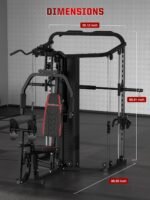 SunHome Multifunction Home Gym Equipment Workout Station, Smith Machine with 138LB Weight Stack, Leg Press, LAT Station for Full Body Training - Image 8