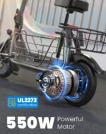 Gyroshoes Electric Scooter with Seat for Adults & Teens, 550W Powerful Motor, 20-Mile Range, Speed up to 18.6MPH, Ample Storage for Pets & Cargo, Electrically-Powered Motor Scooters - Image 4