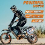 Windone RM7 Electric Dirt Bike for Teens Adults Age 13+, 2200W Peak Ebike, 48V 22.5Ah Up to 37MPH & 45-Mile Electric Motorcycle, 14"/12" Off-Road Tire E-Bike, Dual Hydraulic Brakes, Full Suspension - Image 3