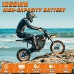 Windone RM7 Electric Dirt Bike for Teens Adults Age 13+, 2200W Peak Ebike, 48V 22.5Ah Up to 37MPH & 45-Mile Electric Motorcycle, 14"/12" Off-Road Tire E-Bike, Dual Hydraulic Brakes, Full Suspension - Image 4