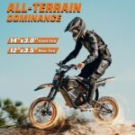 Windone RM7 Electric Dirt Bike for Teens Adults Age 13+, 2200W Peak Ebike, 48V 22.5Ah Up to 37MPH & 45-Mile Electric Motorcycle, 14"/12" Off-Road Tire E-Bike, Dual Hydraulic Brakes, Full Suspension - Image 6