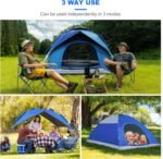 3-in-1 Instant Pop Up Tents for Camping, 2/4/6 Person Camping Tent,60s Automatic Quick Easy Setup Tent, Waterproof Stand Up Family Tents for Camping,Outdoor, Hiking,Beach - Image 3