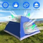 3-in-1 Instant Pop Up Tents for Camping, 2/4/6 Person Camping Tent,60s Automatic Quick Easy Setup Tent, Waterproof Stand Up Family Tents for Camping,Outdoor, Hiking,Beach - Image 6