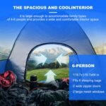 3-in-1 Instant Pop Up Tents for Camping, 2/4/6 Person Camping Tent,60s Automatic Quick Easy Setup Tent, Waterproof Stand Up Family Tents for Camping,Outdoor, Hiking,Beach - Image 7