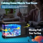 2 Sets Artificial Fish Tank Virtual Ocean Toy in Motion Lamp, Mini Office Desk Aquarium with 6 Moving Swimming Fish 6 Decorative Lamp LED Lights, Mini Tropical Aquarium - Image 5