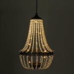 Hanging Solar Chandelier Outdoor, 30 Warm White Lights Acrylic Clear Beaded Chandelier with S Hooks Modern Lantern for Garden Yard Patio Gazebo Decorations, 28”H - Image 6