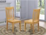 East West Furniture POC-OAK-W Portland Kitchen Dining Chairs - Slat Back Wooden Seat Chairs, Set of 2, Oak - Image 3