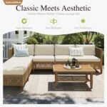 Sophia & William Outdoor Rattan Sofa Set with Thick Cushions & Coffee Table – Weather-Resistant Patio, Garden & Deck Furniture (Beige) - Image 3