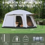 4-6 Person Camping Tent, Large Family Cabin Tents with Porch & Rainfly, Double Layer Waterproof Glamping Tent with 2 Rooms 2 Doors, Portable Big Tents for Outdoor Camping Hiking Party - Image 3