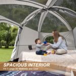 4-6 Person Camping Tent, Large Family Cabin Tents with Porch & Rainfly, Double Layer Waterproof Glamping Tent with 2 Rooms 2 Doors, Portable Big Tents for Outdoor Camping Hiking Party - Image 4