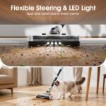Cordless Vacuum Cleaner, 600W 50KPA 65Mins Runtime Fast Charging Vacuum Cleaner, Self-Standing LED Light Touch Screen Stick Vacuum for Home Light Weight,for Pet Hair/Carpet/Floor, White - Image 5
