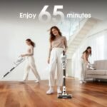 Cordless Vacuum Cleaner, 600W 50KPA 65Mins Runtime Fast Charging Vacuum Cleaner, Self-Standing LED Light Touch Screen Stick Vacuum for Home Light Weight,for Pet Hair/Carpet/Floor, White - Image 7