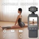 PUSOKEI 1080P HD Pocket Action Camera, Handheld Sport Camcorder with LCD Screen, Body Camera with 360 Rotatable Wide Angle Lens, Motion Detection, Loop Recording, for Outdoor - Image 3