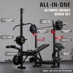 10-in-1 Olympic Weight Bench Set, 1000LBS Capacity Home Gym with Adjustable Bench Press, LAT Pulldown, Squat Rack & Leg Developer - All In One Heavy Duty Full Body Workout Equipment - Image 3