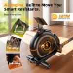 Magnetic Rowing Machine for Home, Compact Smart Rower with One-Touch Fold, 16 Levels Quiet Resistance, Bluetooth Heart Rate, 300LB Capacity, Self-Powered Design for Small Spaces - Image 7