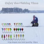 Ice Fishing Jigs Kit, 30pcs Glow Ice Fishing Lures Luminous Ice Fishing Gear Winter Fishing Jigging for Crappie Pike Panfish Walleye Perch Bluegill - Image 5