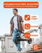 5TH WHEEL V40 PRO Adult Electric Scooter,10" Solid Tires,800W Peak Motor,20Mph Top Speed,24.9Miles Foldable Electric Scooter with Dual Suspension&Brakes,App Control,Ambient Light - Image 7