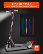 5TH WHEEL V40 PRO Adult Electric Scooter,10" Solid Tires,800W Peak Motor,20Mph Top Speed,24.9Miles Foldable Electric Scooter with Dual Suspension&Brakes,App Control,Ambient Light - Image 8