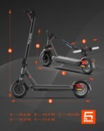 5TH WHEEL V40 PRO Adult Electric Scooter,10" Solid Tires,800W Peak Motor,20Mph Top Speed,24.9Miles Foldable Electric Scooter with Dual Suspension&Brakes,App Control,Ambient Light - Image 9