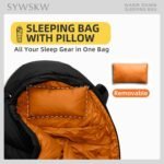 Down Sleeping Bag with Pillow for Backpacking,15℉ 5℉ 0℉ Wide Down Sleeping Bag (86.6 in x 33.5 in) for Adults,Teens,Youth Camping and Hiking Outdoor with 680FP Duck Down - Image 4