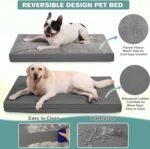 Vonabem Waterproof Dog Bed Large Medium Sized Dogs - Outdoor Orthopedic Crate Pad, Washable Pet Beds Removable Cover, Egg Crate Foam Support, Durable Anti-Slip Kennel Pads 35"x22", Gray - Image 3