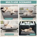 Vonabem Waterproof Dog Bed Large Medium Sized Dogs - Outdoor Orthopedic Crate Pad, Washable Pet Beds Removable Cover, Egg Crate Foam Support, Durable Anti-Slip Kennel Pads 35"x22", Gray - Image 5