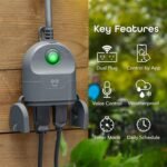 Geeni Outdoor Duo Wi-Fi Smart Plug | 2 Weatherproof Outlets, Compatible with Alexa & Google Assistant | Wireless Remote Control & Timer for Holiday Lights, Appliances, and More, 2-Pack - Image 3