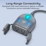 Geeni Outdoor Duo Wi-Fi Smart Plug | 2 Weatherproof Outlets, Compatible with Alexa & Google Assistant | Wireless Remote Control & Timer for Holiday Lights, Appliances, and More, 2-Pack - Image 5