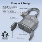 Geeni Outdoor Duo Wi-Fi Smart Plug | 2 Weatherproof Outlets, Compatible with Alexa & Google Assistant | Wireless Remote Control & Timer for Holiday Lights, Appliances, and More, 2-Pack - Image 10