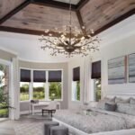Vintage Crystal Chandelier with Aged Bronze Branch Design, 5-Light Ceiling Hanging Light Fixture for Dining Room Living Room Bedroom Hallway, Height Adjustable - Image 6