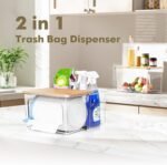 Trash Bag Dispenser Holder, 2-in-1 Under Sink Organizer with Clear Acrylic Box & Bamboo Lid, Holds Large Rolls up to 100 Count, Garbage Bags Storage Container for Kitchen, Pantry, Laundry Room - Image 4